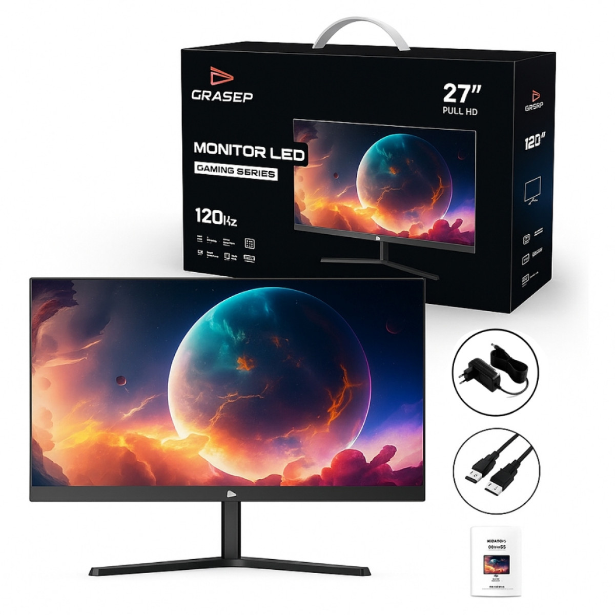Monitor Gamer 27'' Full HD LED IPS 120Hz 1ms HDMI VGA Ângulo Ajustável – Gamer Serie S
