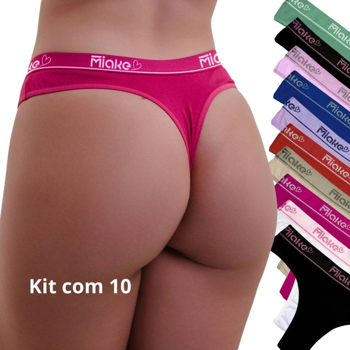 Kit Calcinhas Cós Alto Algodão Fio Dental Cintura Alta Conforto Feminina