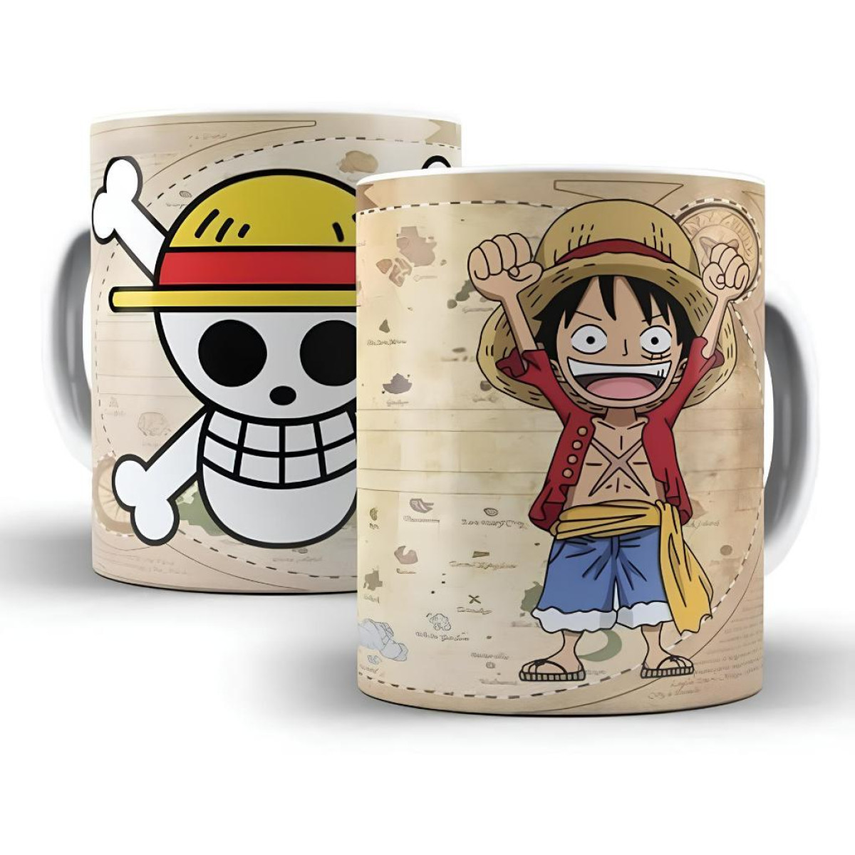 Caneca Personalizada One Piece Monkey - D. Luffy Chibi - Mugiwaras - Grand Line - 325ML