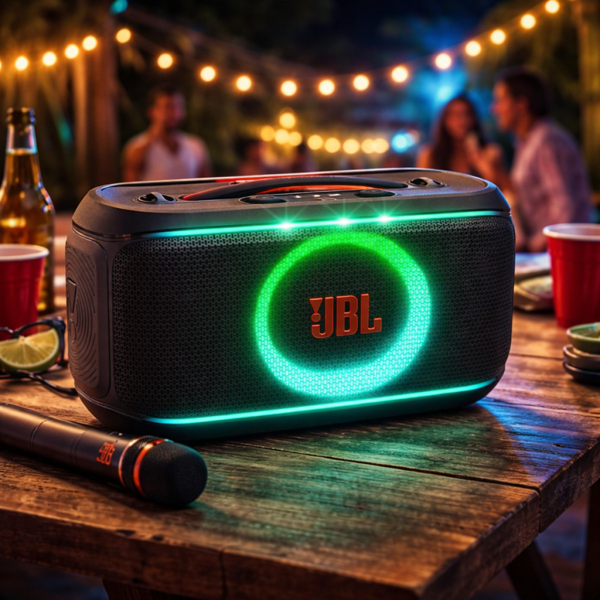 JBL PartyBox On-the-Go 2 - Altifalante portátil Bluetooth para festas com microfone sem fio