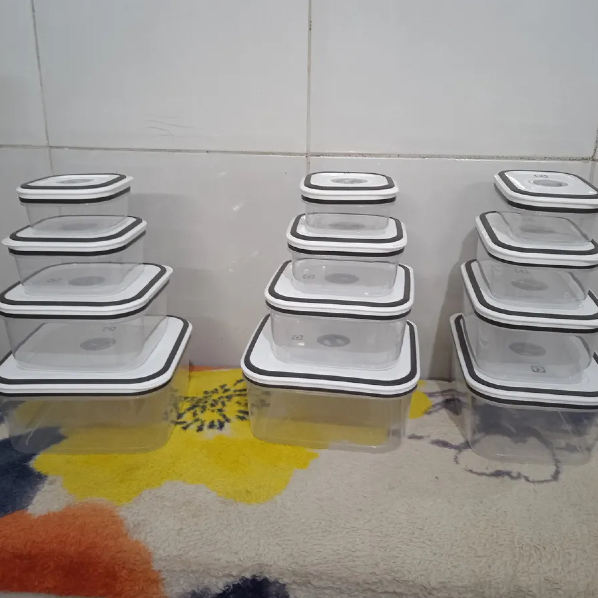 Kit Potes Herméticos Plásticos Cinza 12 Unidades Electrolux