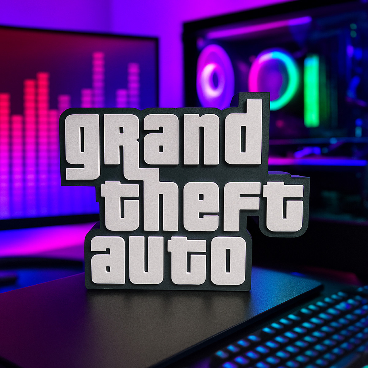 Placa Decoração para Quarto Gamer Grand Theft Auto - GTA