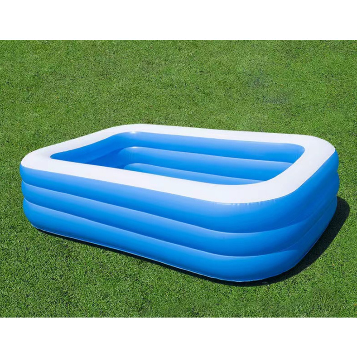 Piscina inflável Retangular PVC Azul Familiar Resistente 120 cm a 305 cm Infantil e Adulto VG Plus