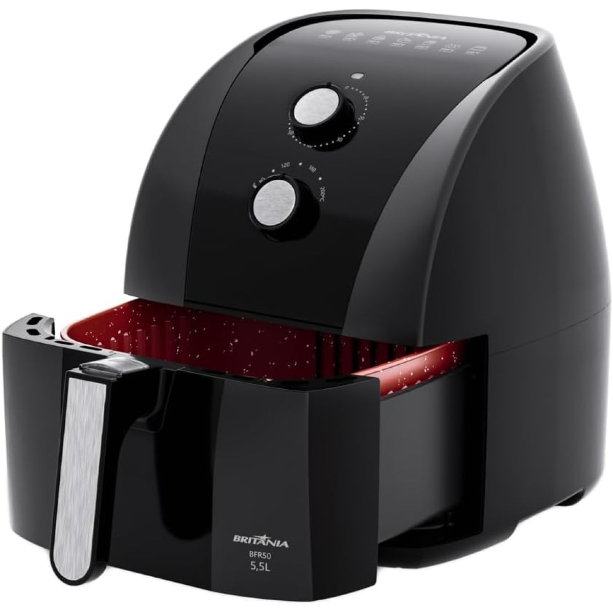 Fritadeira Air Fryer Britânia 5,5L 1500W BFR50 Redstone 220V