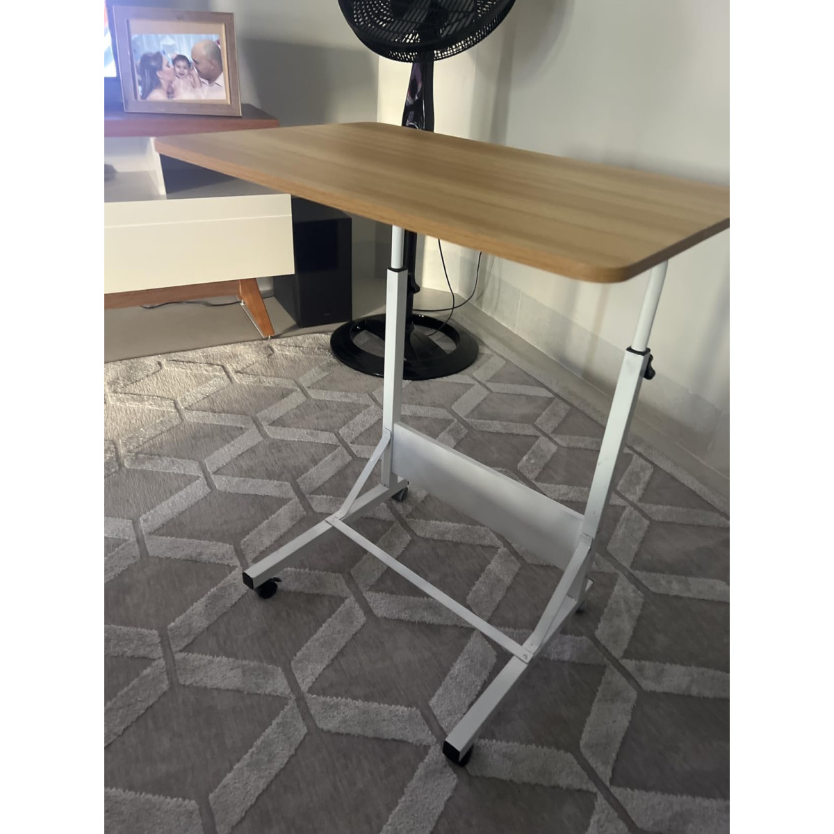 Mesa ajustável dobrável, mesa de notebook lateral com ajuste de altura (Preto-Flip)