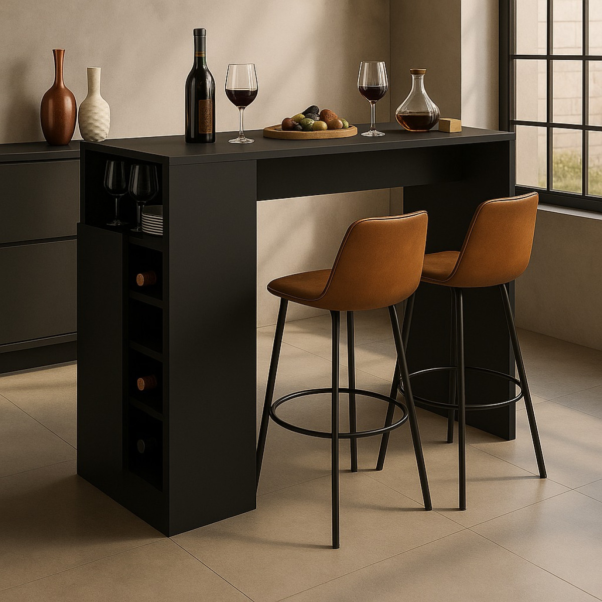 Bancada Balcão/Mesa de Cozinha Gourmet com Adega e 1 Porta Multimóveis