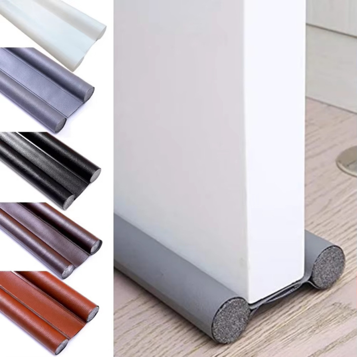Kit Veda Protetor Porta 80cm 90cm Ajustável Impermeável Anti Insetos Sujeira Preto Marrom Cinza