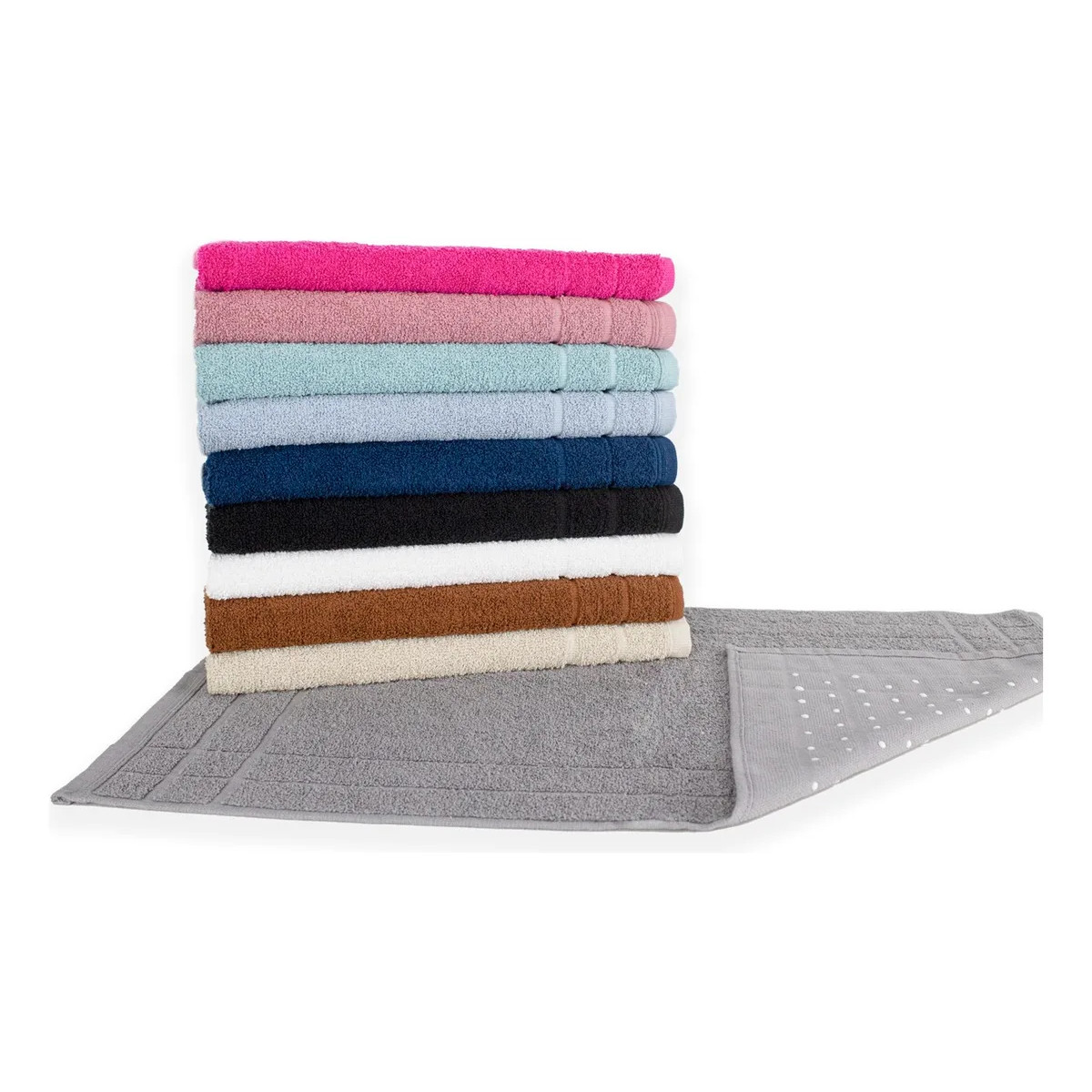 Kit 05 Tapete Piso Felpudo Atoalhado Antiderrapante 550g/m²