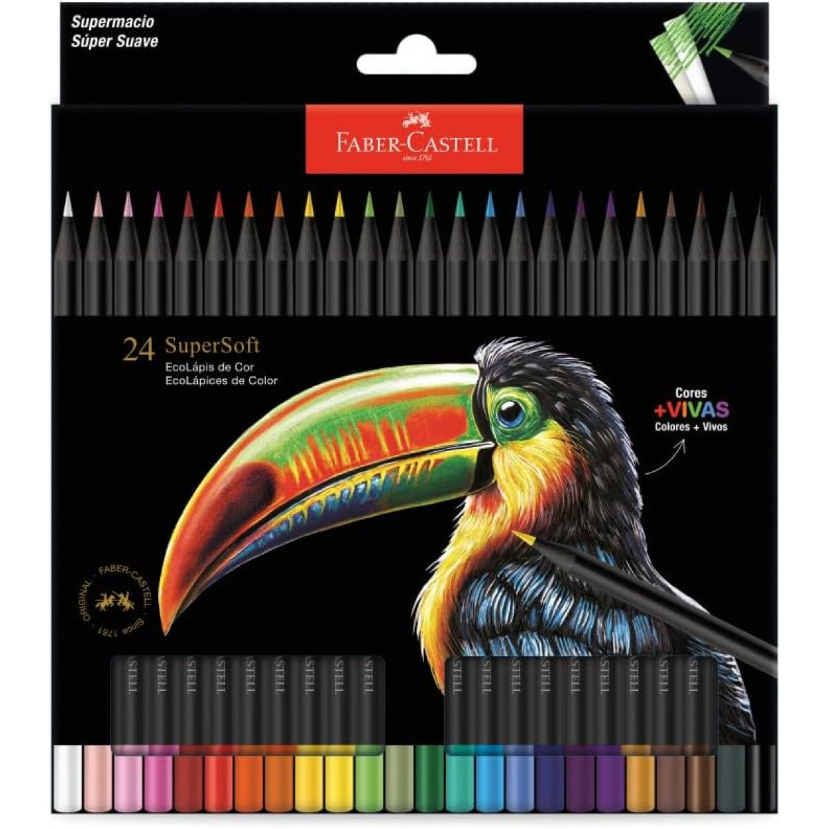 Lápis De Cor, Faber-Castell, Ecolápis Supersoft, 210724, 24 cores