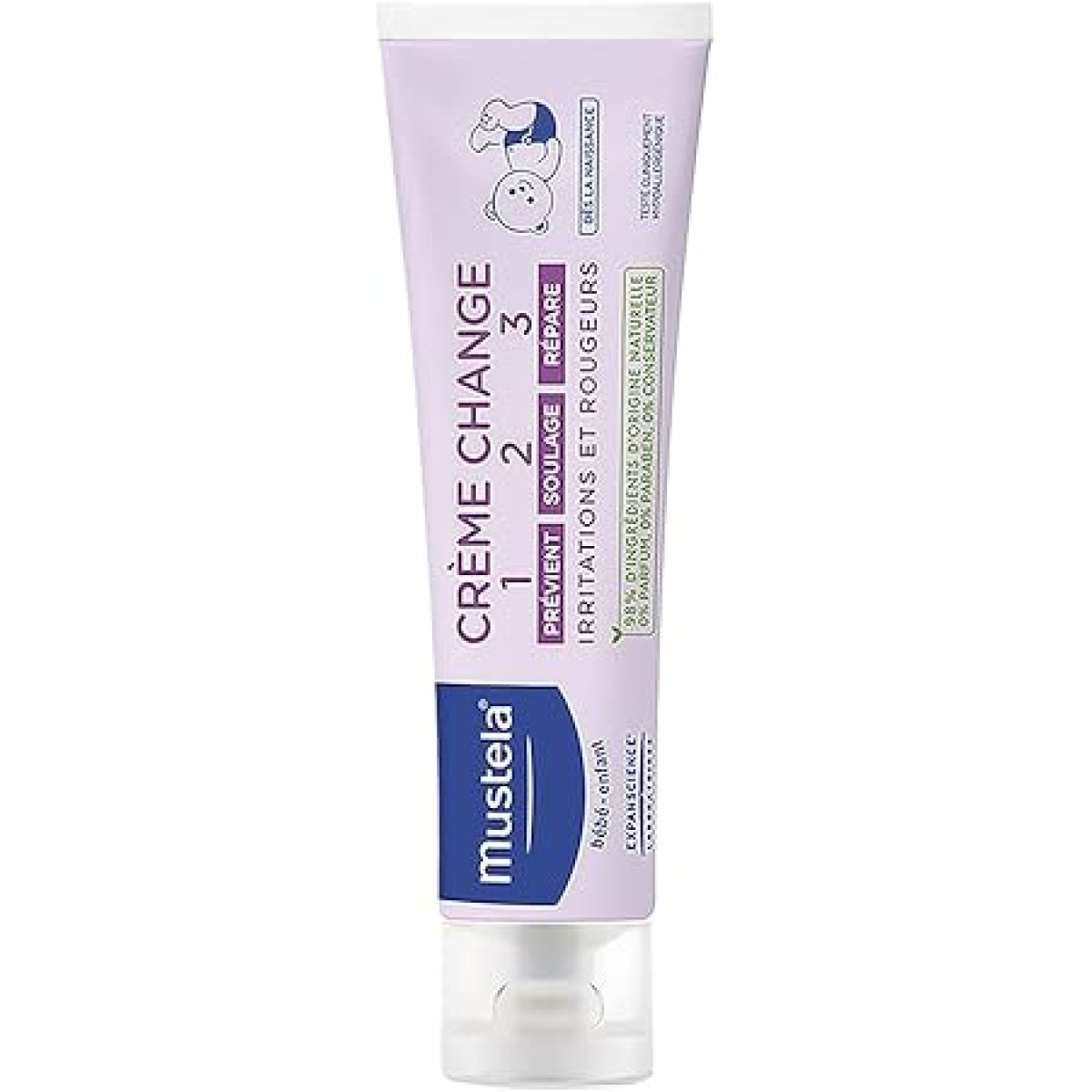 Mustela Creme Preventivo De Assaduras Vitaminado 1>2>3 108g - Pomada Antiassaduras Para Bebês Com Tripla Ação - 98% De Ingredientes De Origem Natural