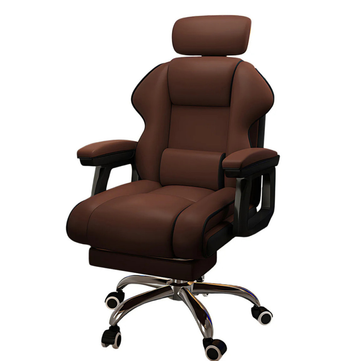 CADEIRA GIRATORIA PARA ESCRITORIO ERGONOMICA C/ ENCOSTO AUTO E AJUSTAVEL MARROM