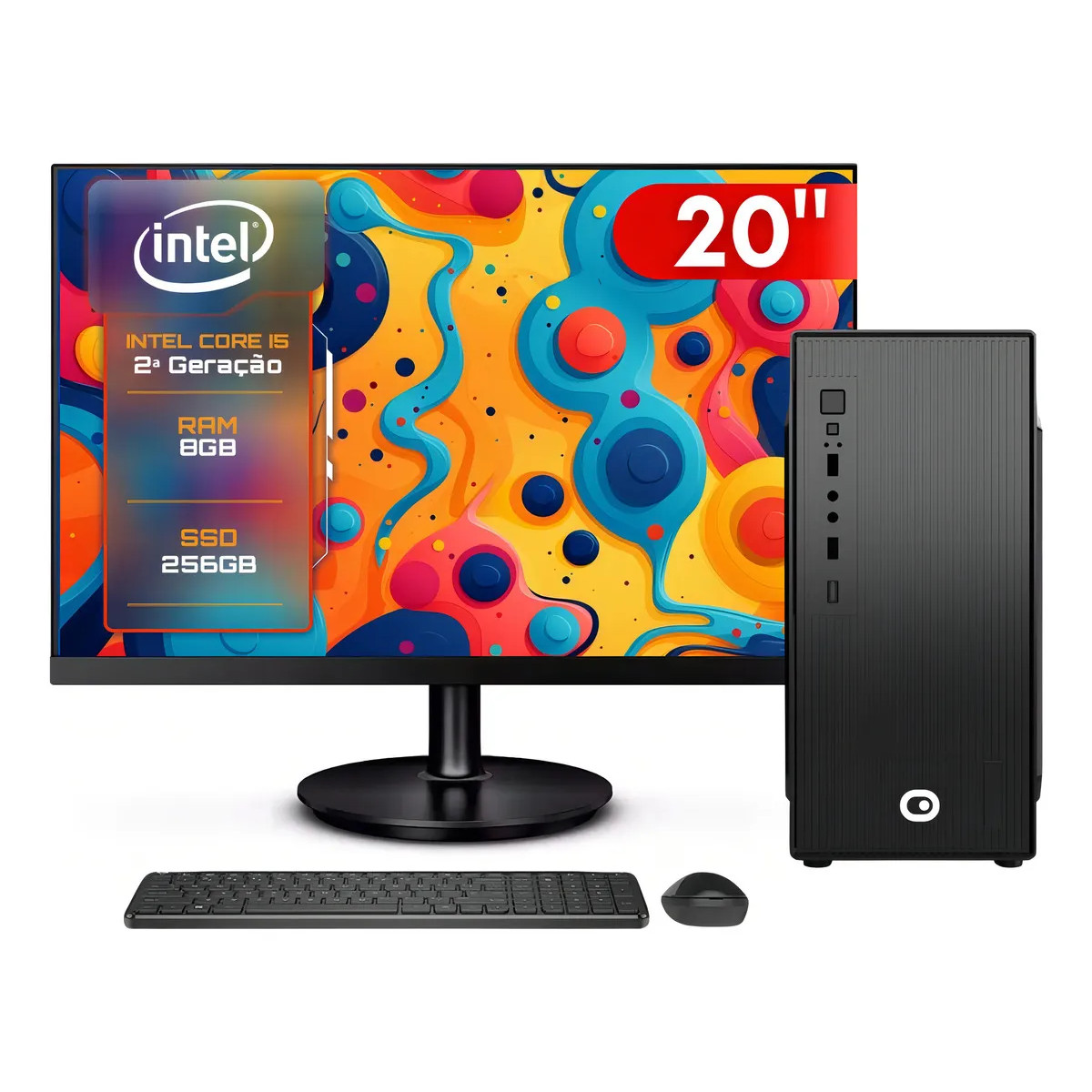 Computador Completo 2Eletro Fast Intel Core i5 8GB RAM SSD 256GB Bivolt Monitor 20 LED CD2E-0110FA