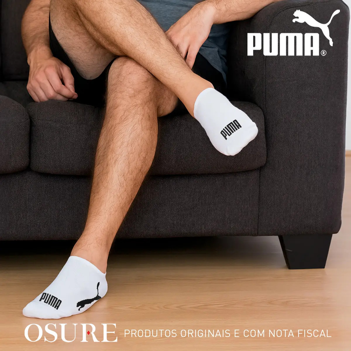 Kit 9 Pares Meias Puma - Sapatilha Soquete Invisível