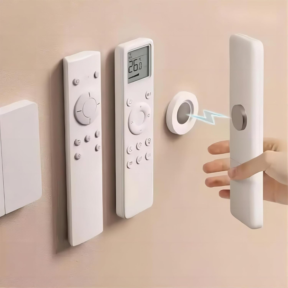 10 Unidades de organizadores magnéticos sem perfuração para montagem na parede, conjunto de armazenamento de controle remoto de 3 cm