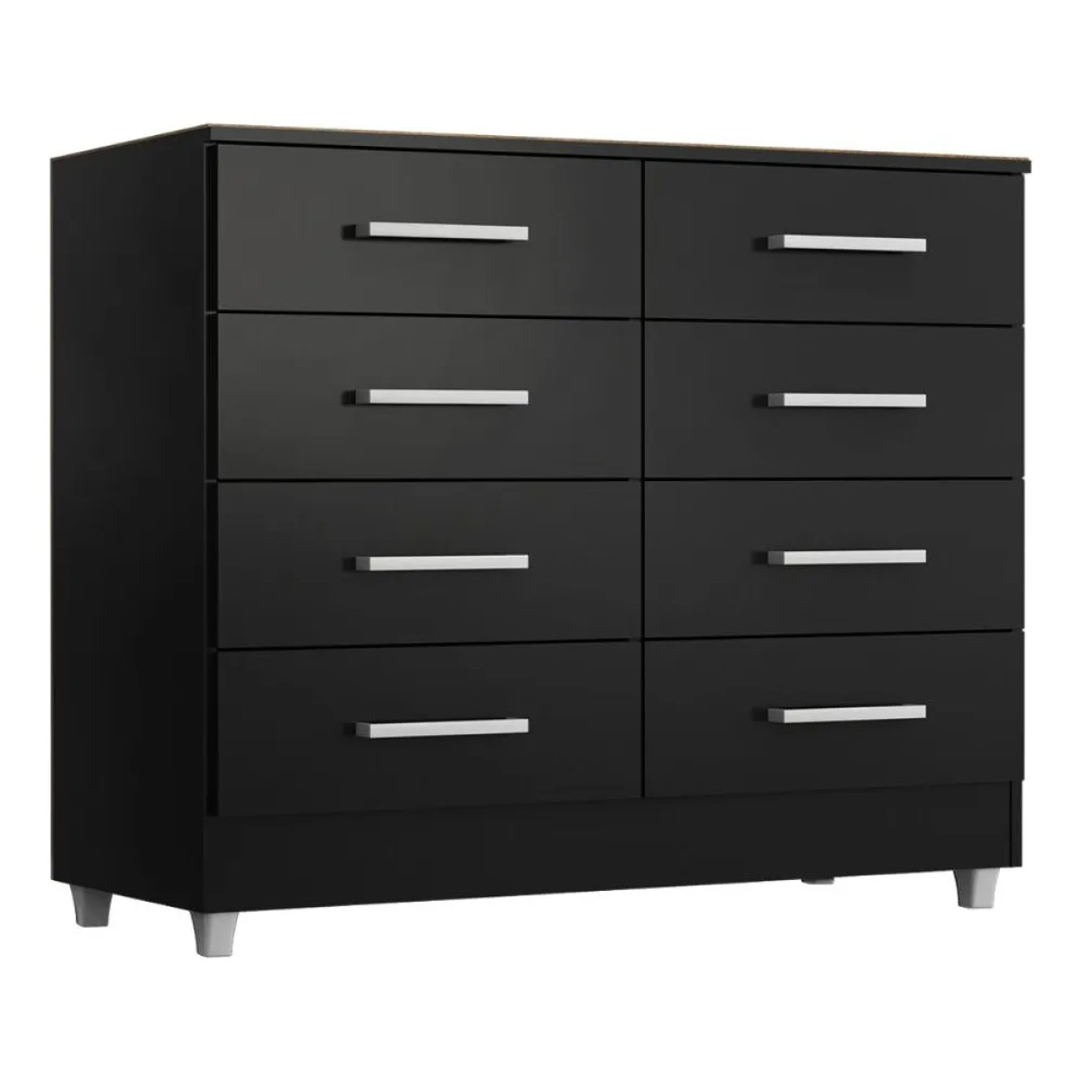 Cômoda 8 Gavetas Raissa Para Quarto Com Pés