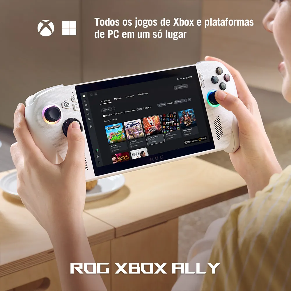 ROG Xbox Ally Console Portátil Tela 7" Touchscreen 120Hz, AMD Ryzen Z2A 2 GHz, 16 GB RAM, 512 GB SSD