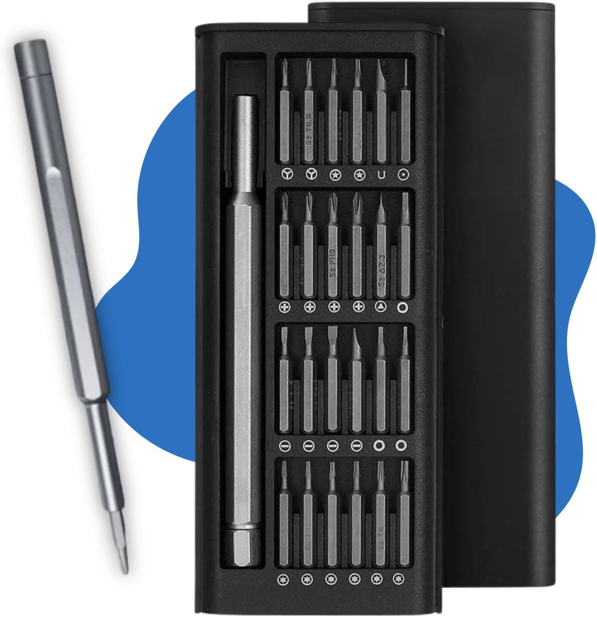 Kit Conjunto de Chave de Fenda 24 em 1 com Estojo Magnético