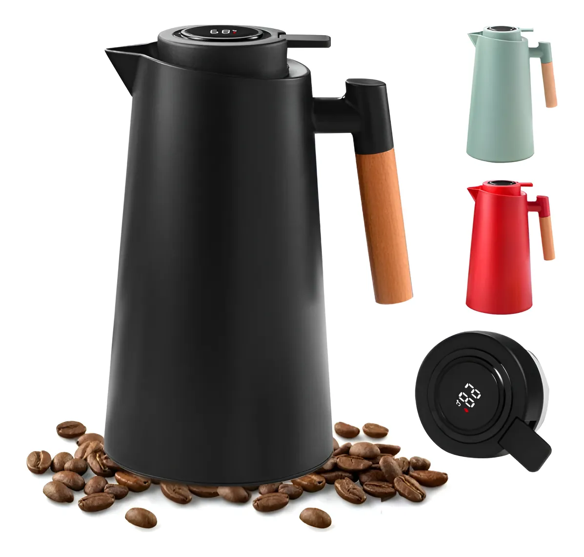 Garrafa Térmica 1 Litro Com Termômetro Led Para Chás / Café