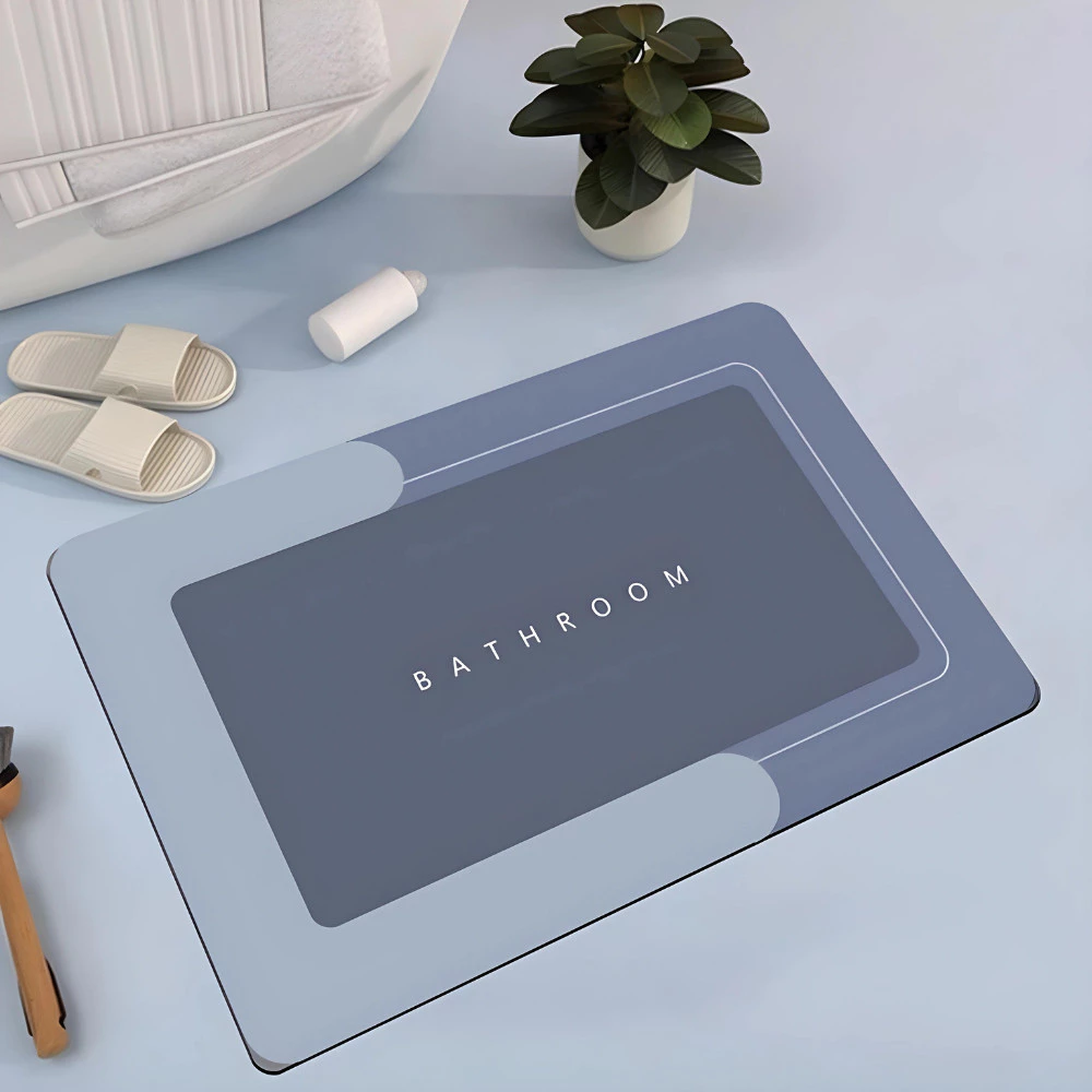 Tapete Retangular Multifuncional Para Banheiro Absorção Rápida, Antiderrapante