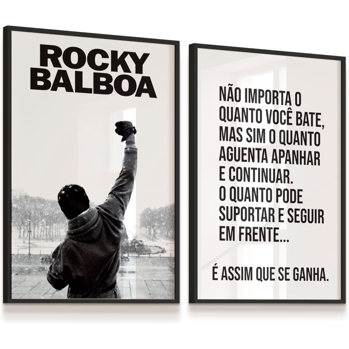 Quadro Decorativo Rocky Balboa Vitória Frase Cinema Filme 33x43 cada