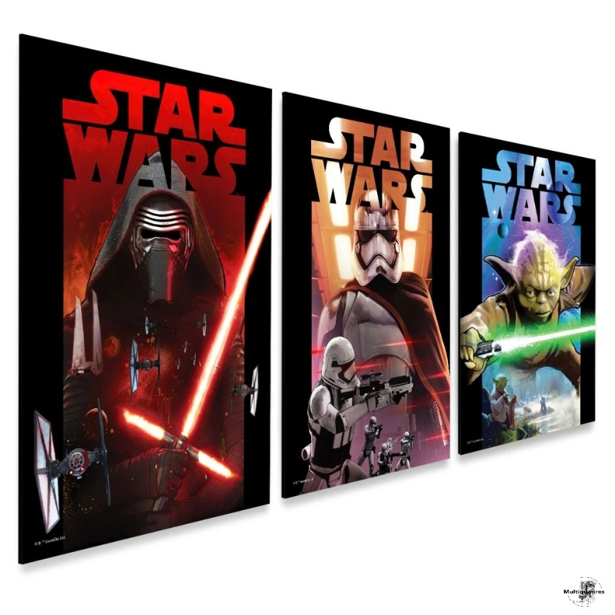 Kit 3 Placas Decorativas Star Wars Quarto Geek