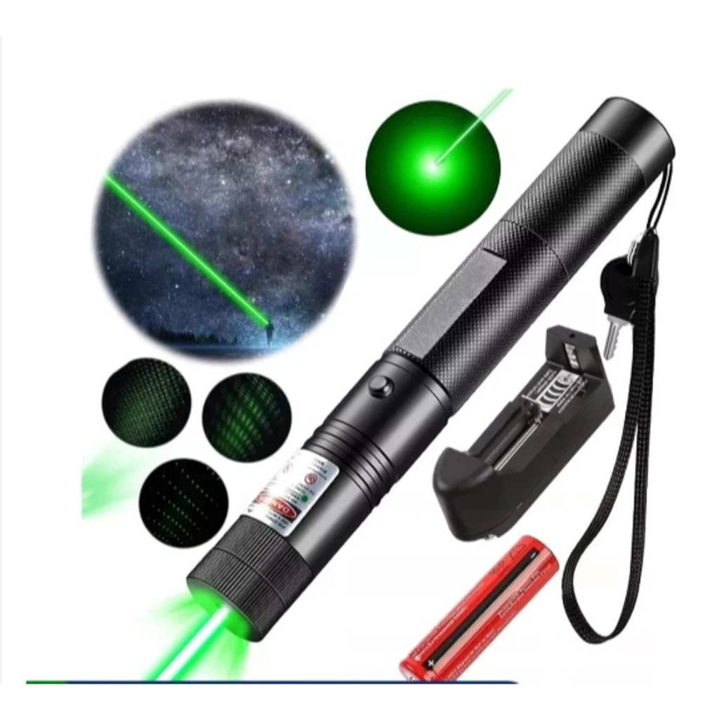 Super Caneta Laser Pointer Verde 1000mw Ultra Forte Com Chave