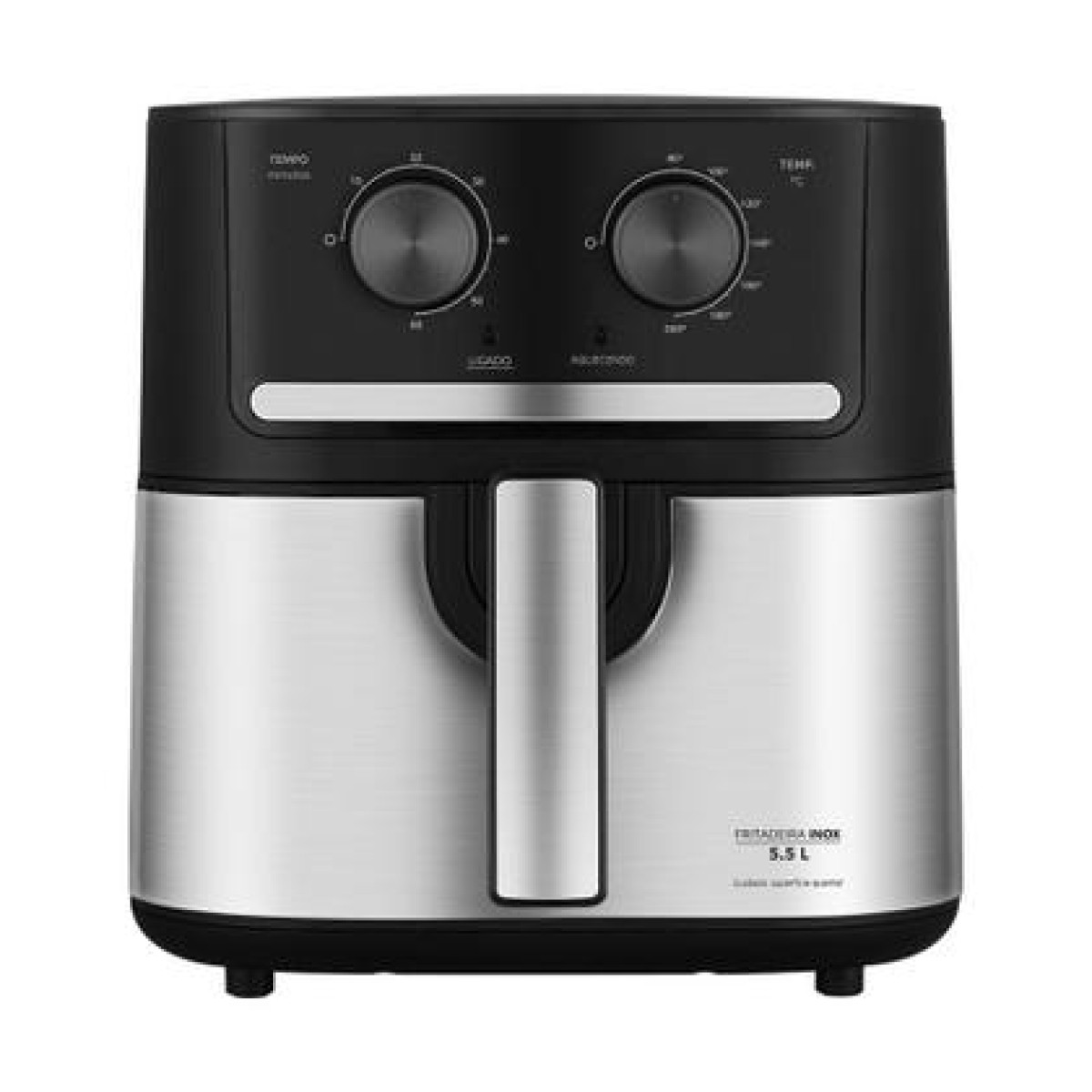 Fritadeira Air Fryer 5,5L Cyclone Preto e Inox Midea