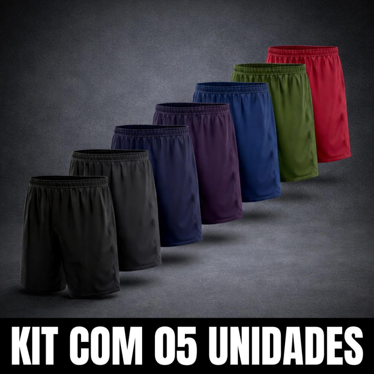 Kit 5 Bermuda Masculina Short Calção Futebol Academia Praia Caminhada Lazer Cores Sortidas