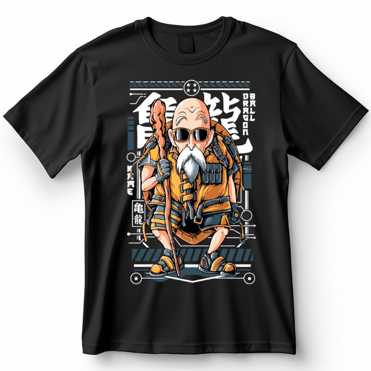 Camisa Dragon Ball Z Mestre Kame Camiseta de Anime 100% Algodão