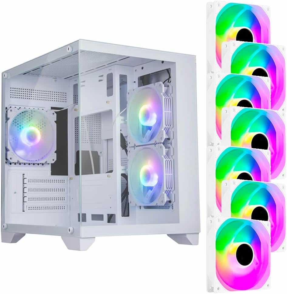 PC GAMER HOG INTEL CORE I7, 16GB, NVME 500GB, RX580 8GB, GABINETE 7 FANS, WIFI e WIN 11 PRO ATIVADO (BRANCO C/ 7 FANS RGB)