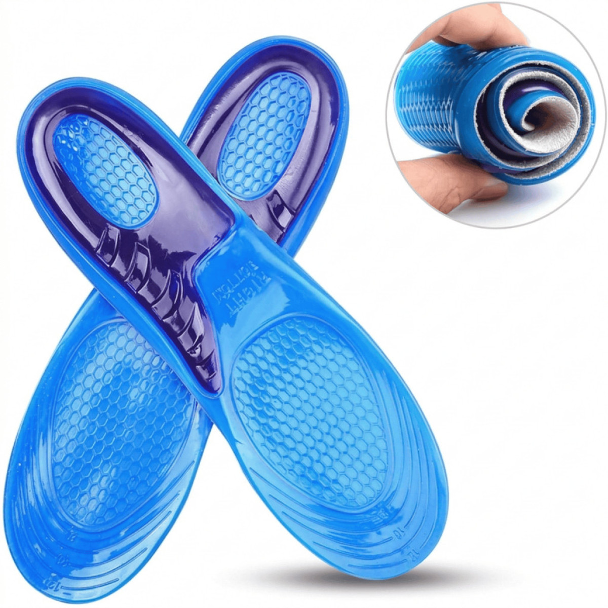 Par De Palmilha Silicone Gel Ortopédica Anti Impacto Facilite Plantar Dores Nos Pés Aumenta Altura
