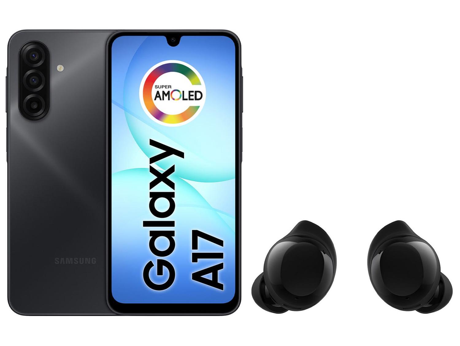 Smartphone Samsung Galaxy A17 128GB 4GB RAM - Preto + Fone de Ouvido Bluetooth Buds Core