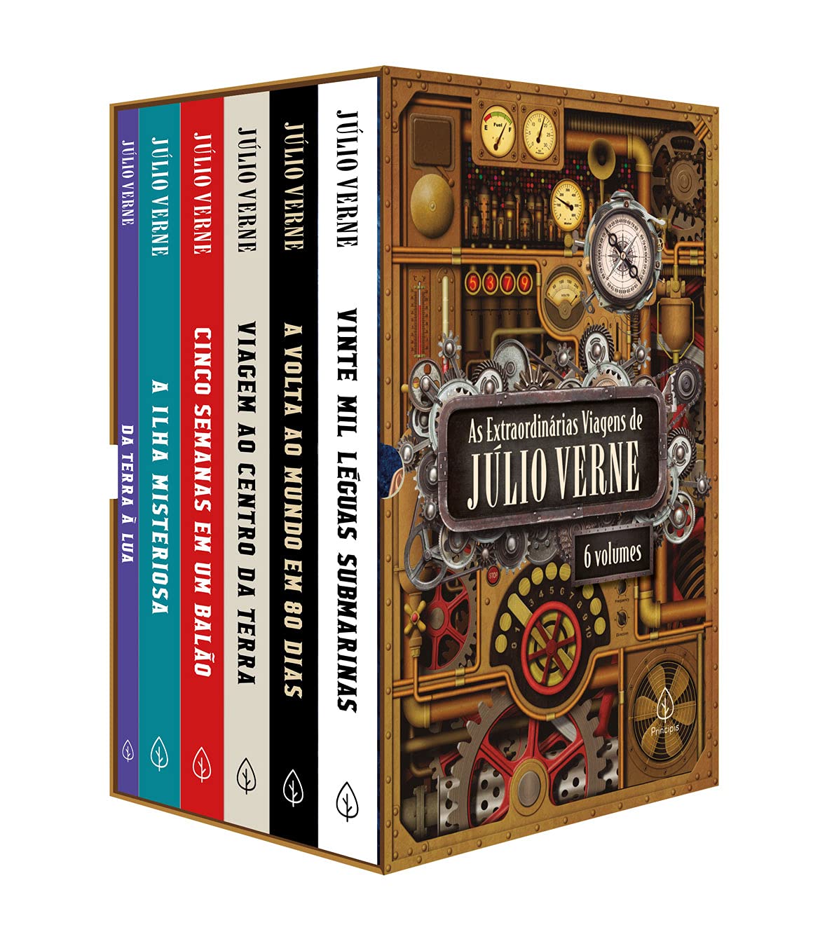 As extraordinárias viagens de Júlio Verne - Box com 6 livros Capa comum