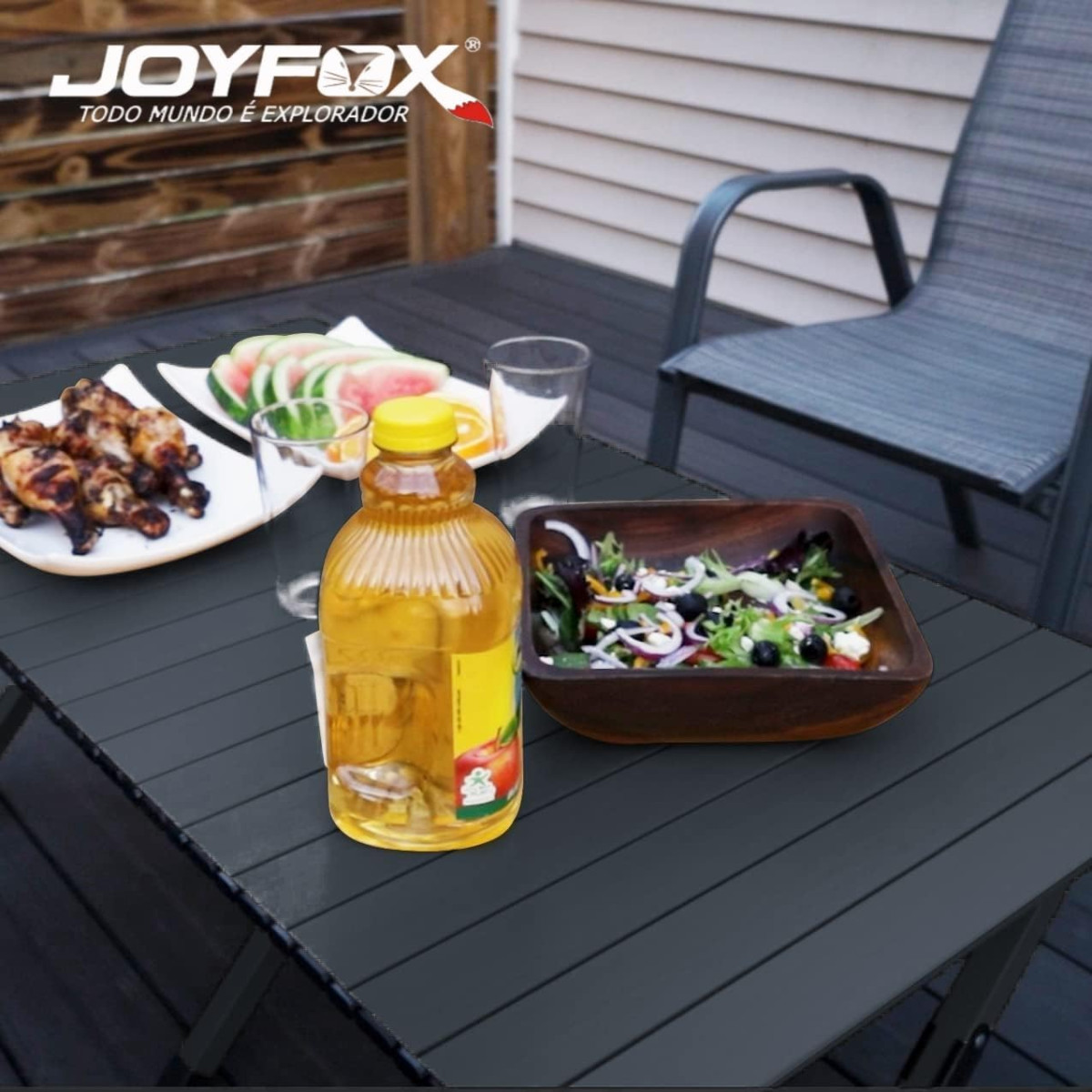 Mesa Dobrável 120cm Resistente Para Camping Garden Life Acampamentos Churrascos Piqueniques Caminhadas Pesca (Preto)