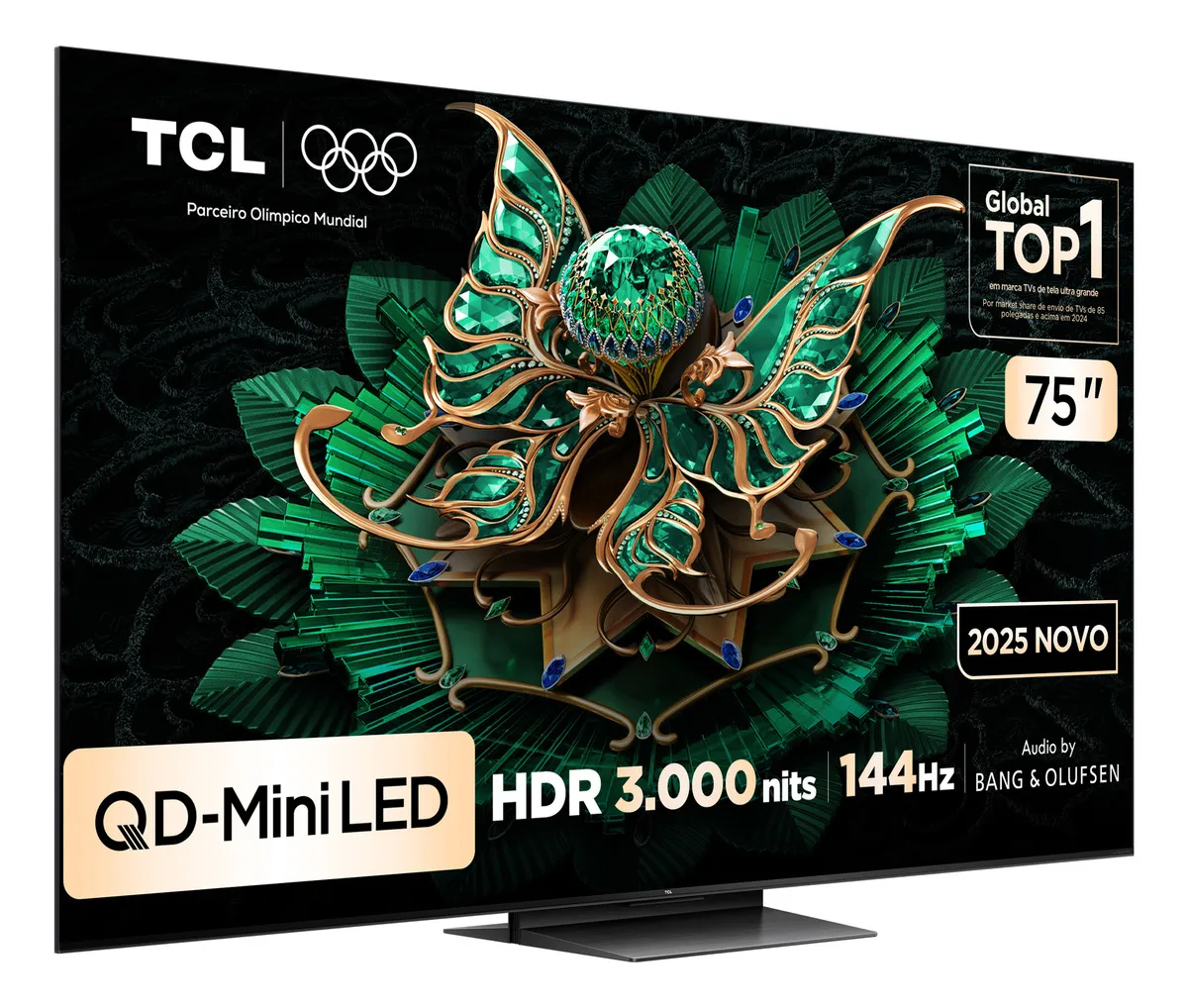 Smart TV TCL 75 Polegadas QLED Mini LED 4K C7K WiFi Bluetooth Google TV 4 HDMI 144Hz HDR10+ 75C7K