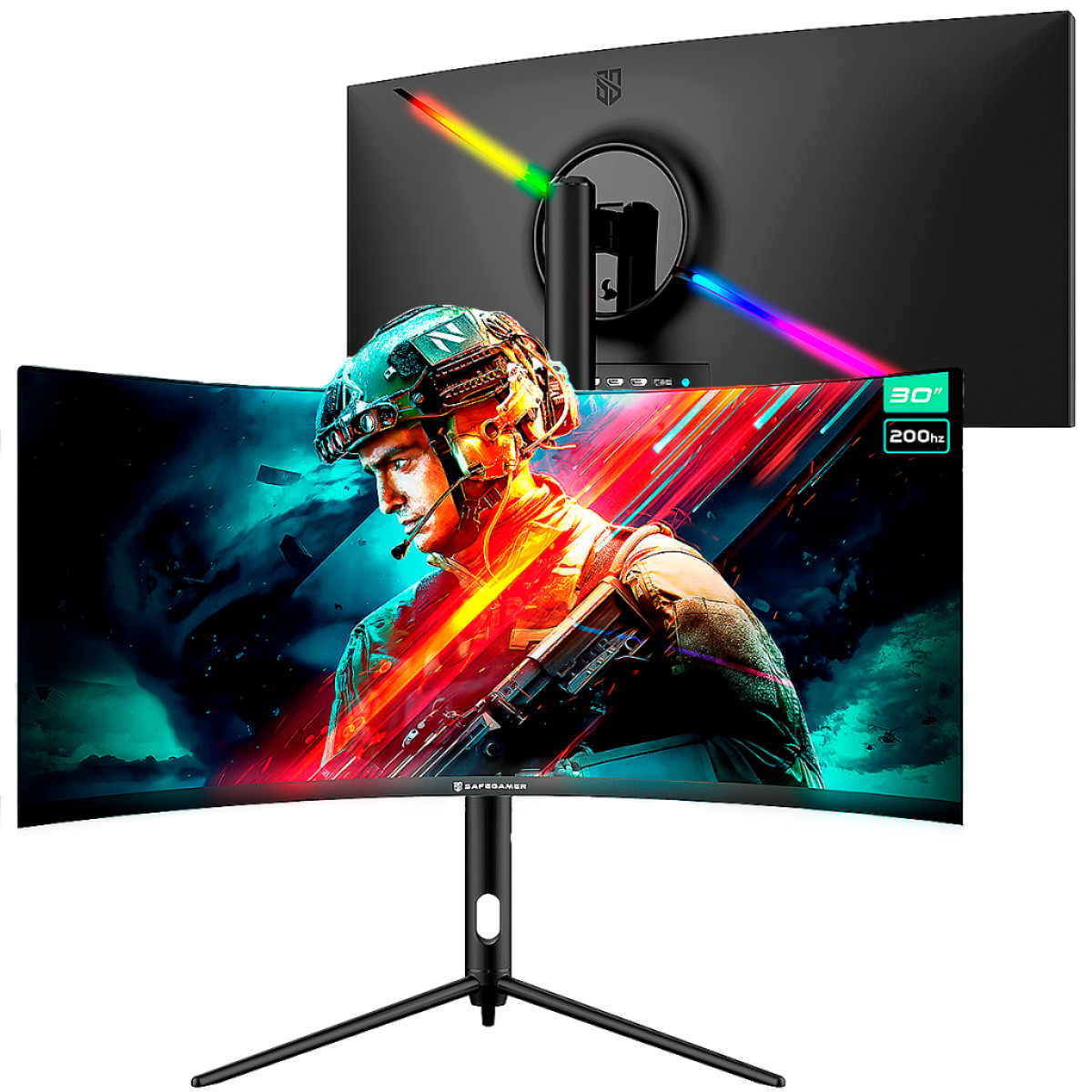 Monitor Gamer Ultrawide Safe Gamer 30 Pol WFHD 200Hz 1MS HDMI DP VA Adaptive-sync Preto