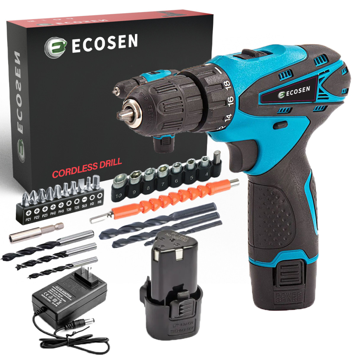 Parafusadeira Furadeira 12V 2 Baterias 110V/220V C/ Acessórios