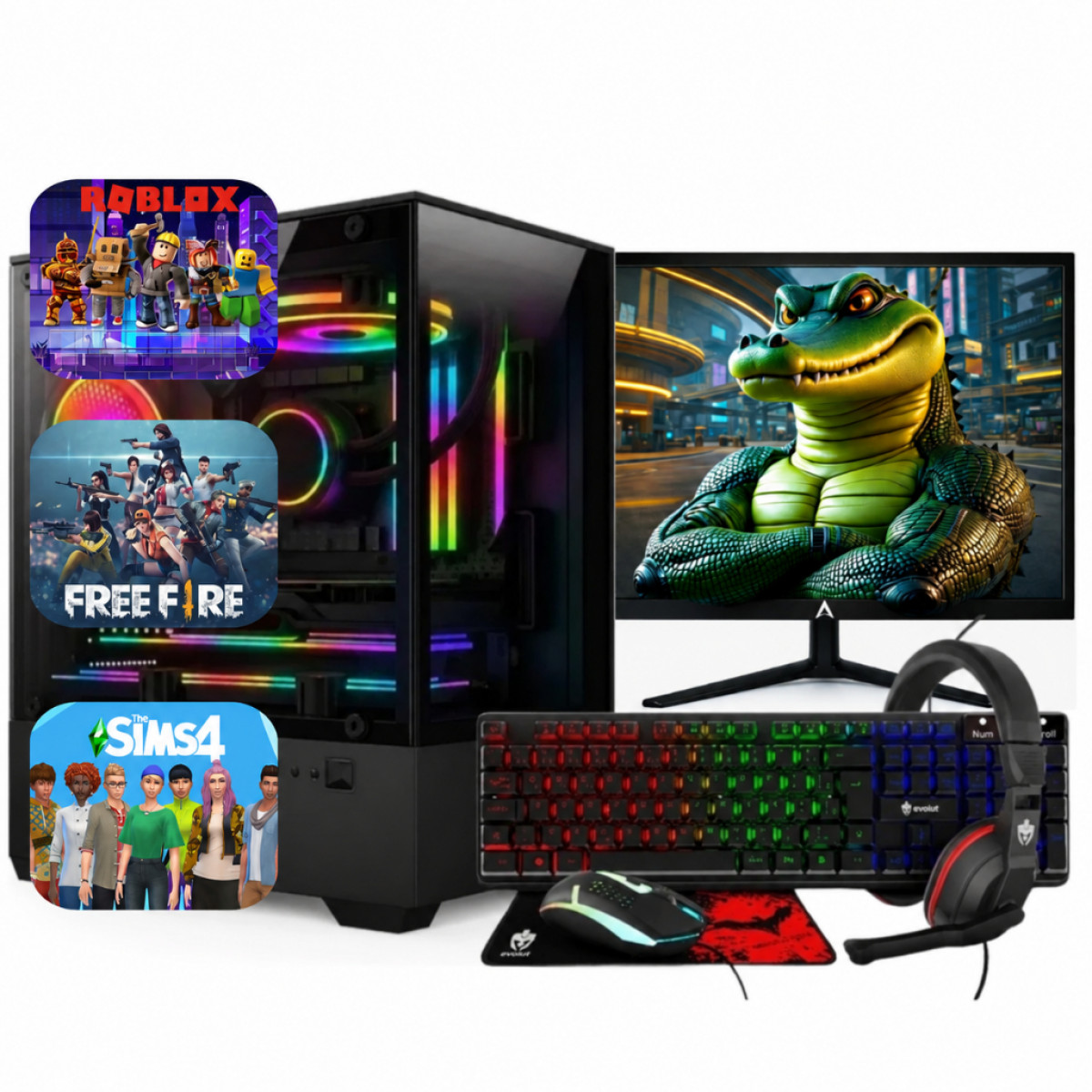 PC Gamer Completo Intel Core i7 3770 Memoria Ram 16GB SSD 240GB Monitor HDMI Kit Gamer
