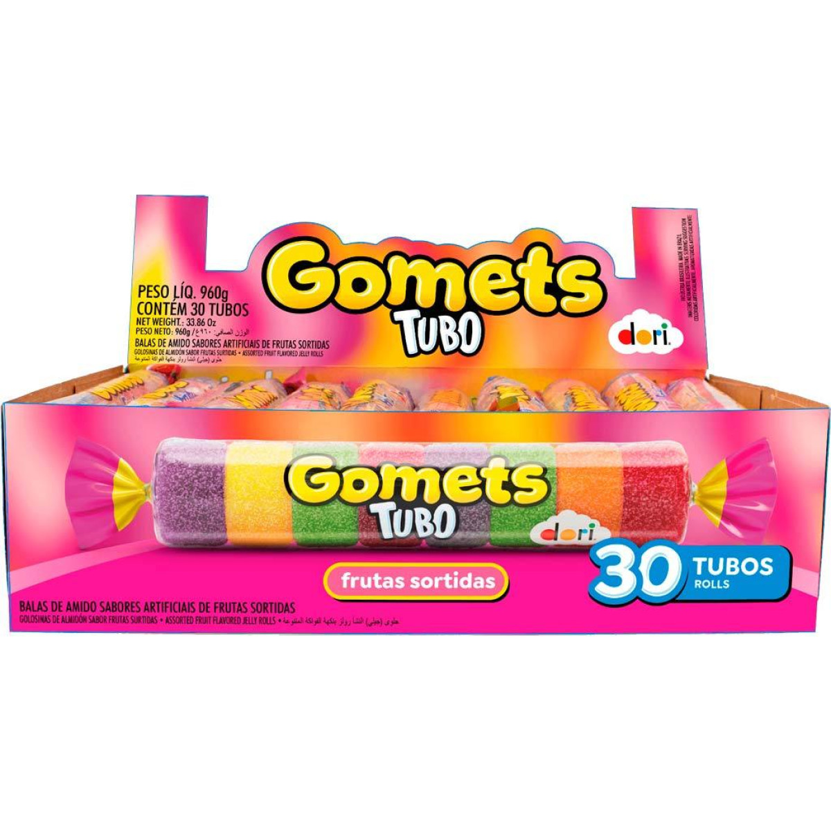 Bala de Goma Gomets Tubo Frutas c/30 - Dori