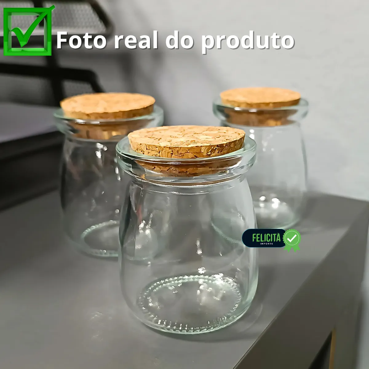Pote De Vidro Tampa Rolha Cortiça Porta Tempero Kit Com 12 Transparente