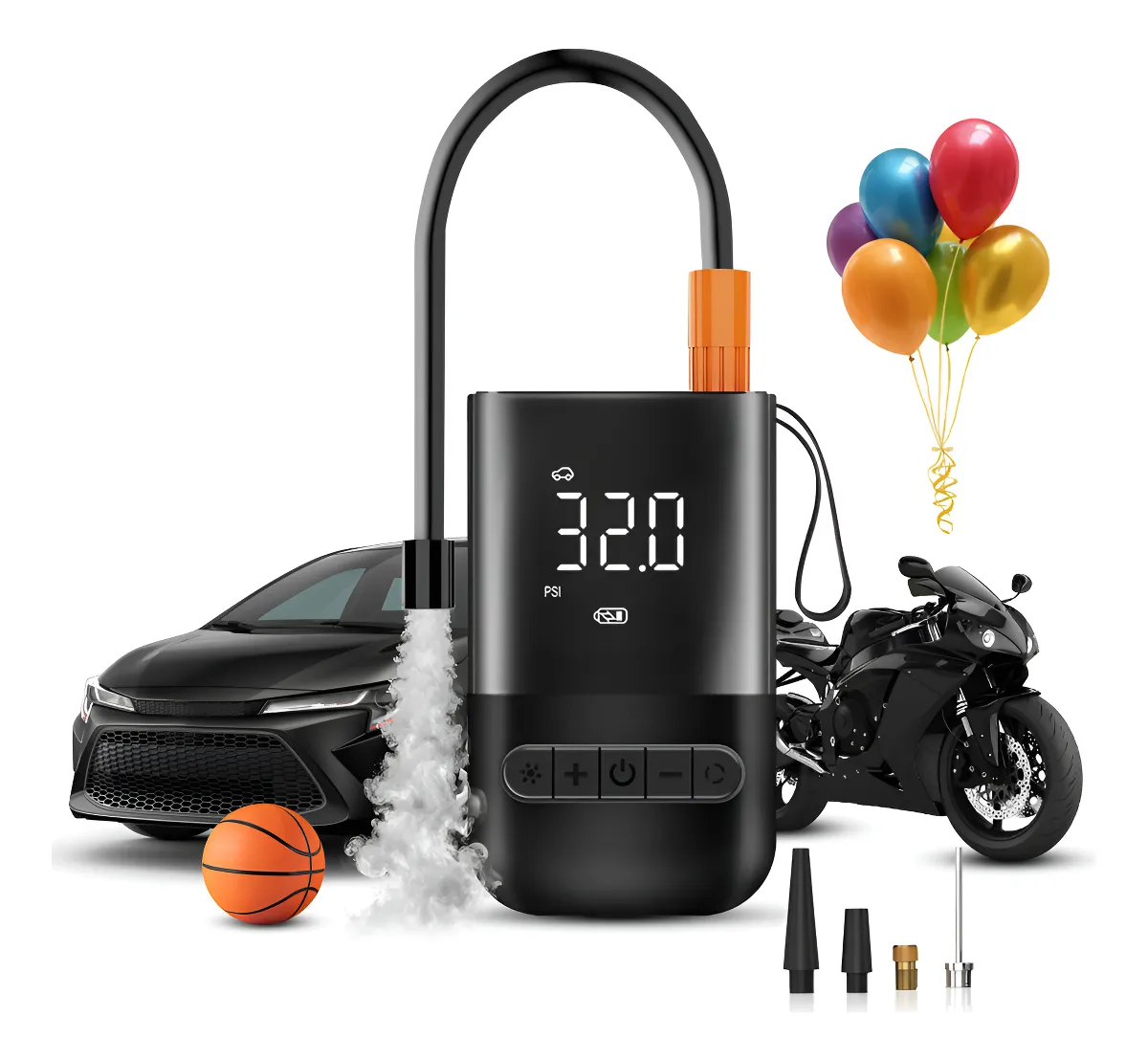 Compressor De Ar Mini Calibrador De Ar Portátil Recarregável Para Pneus De Bicicleta Moto Carro Bola