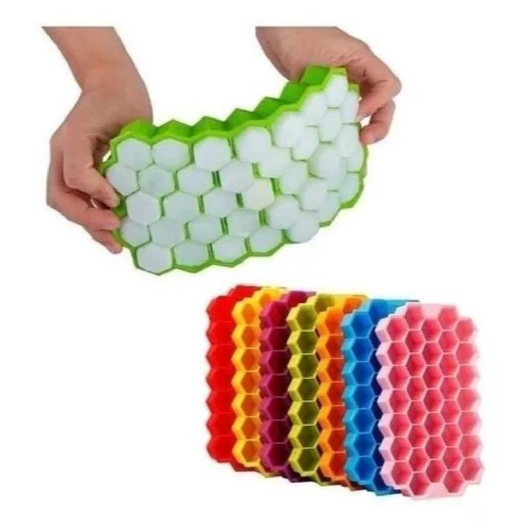 Forma de Gelo Silicone Top Hexagono Colméia 37 Cavidades