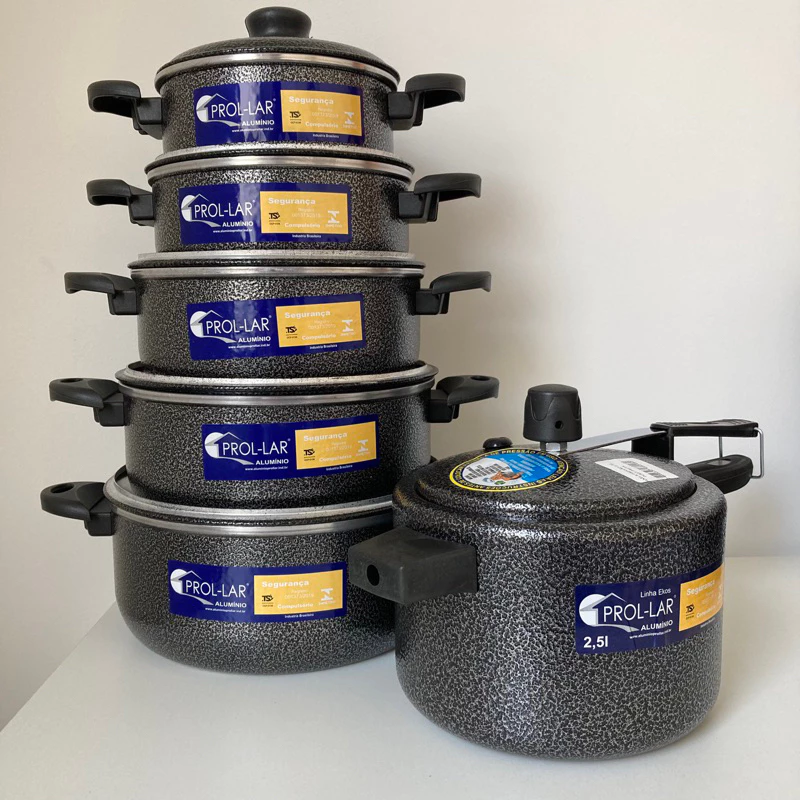 Jogo de Panelas Caçarolas 5 peças + Panela de Pressão 2,5 litros de Excelente qualidade