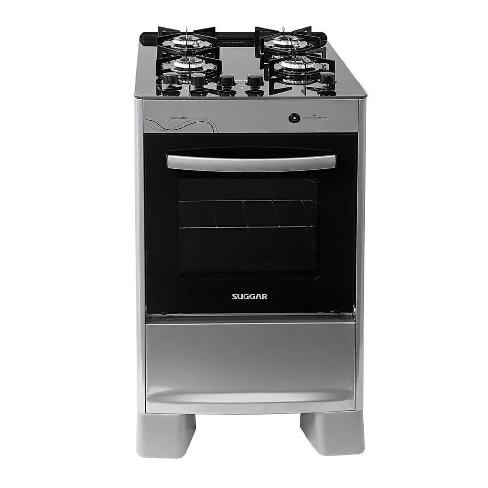 Fogão Suggar Neo Glass 4 Bocas Inox – FGVNG410 Bivolt