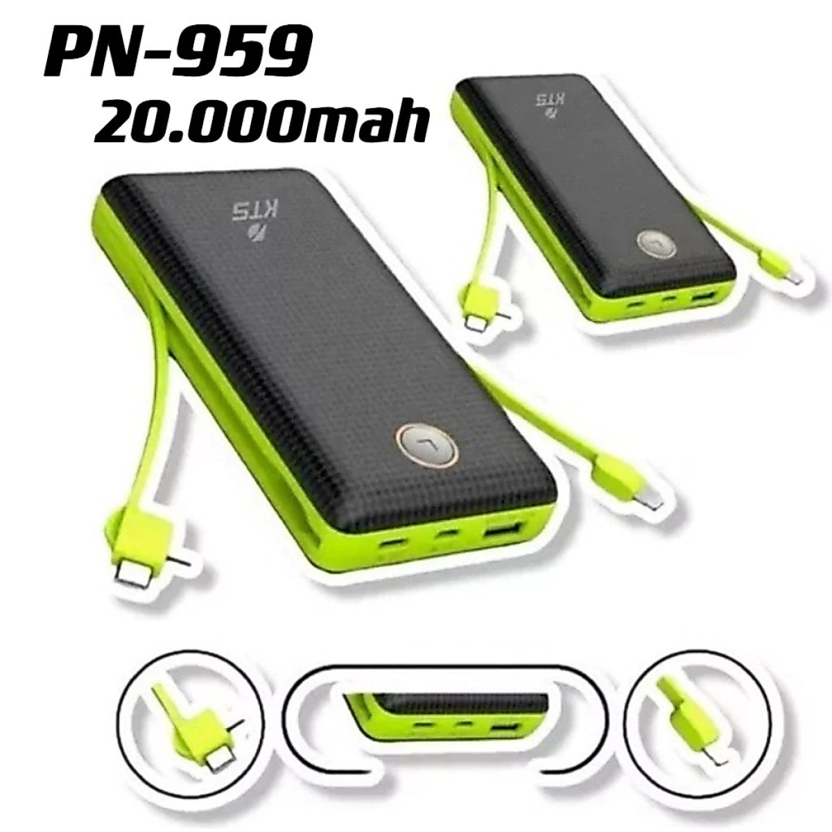 Carregador Portátil Bateria Power Bank 20000mah Duas entradas de carregamento PN-959 -SULAN SELL