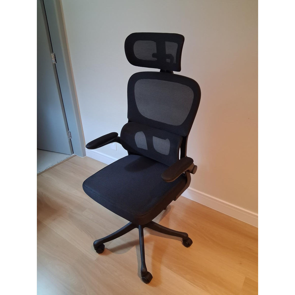 Cadeira de Escritório Premium Ajuste Lombar Apoio de Cabeça Ajustável Ergonômica