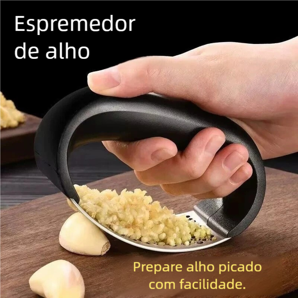 Kit Espremedor de Alho Amassador - Aço Inox e ABS Resistentes, Ideal para Culinária Diária