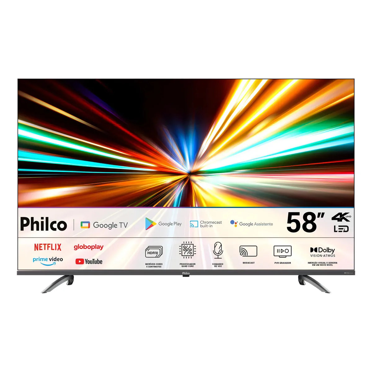 Smart TV '58 Philco Led 4k Google Tv Hdr10 P58kga