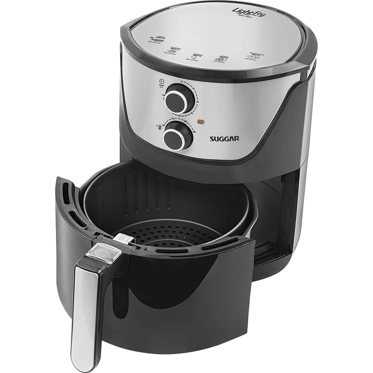 Fritadeira Sem Óleo Lightfry Preta Em Inox 4 Litros 220V- SUGGAR - FT4002PT