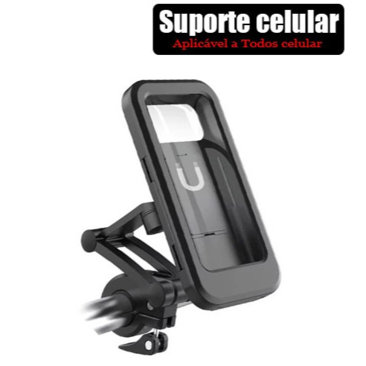 Suporte Case Capa Celular P Bike Moto Prova D'agua Aplicável a Todos celular Magnetico Fácil instalação